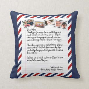 Cojín Decorativo Carta de amor personalizada Collage de fotos manus