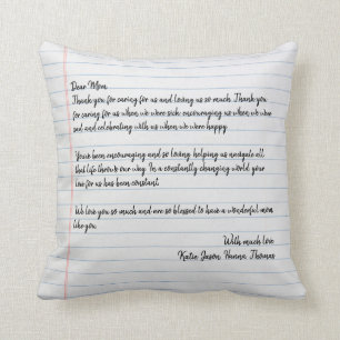 Cojín Decorativo Carta de amor personalizada manuscrita