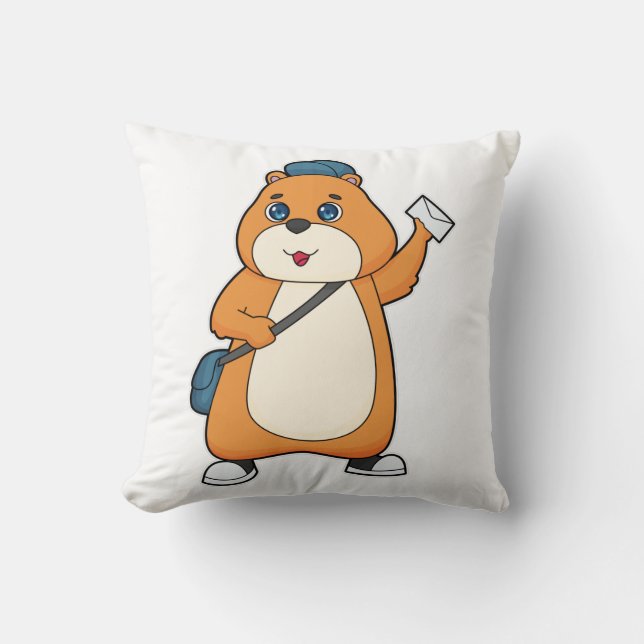 Cojín Decorativo Carta de Hamster Postman (Anverso)
