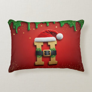 Cojín Decorativo Carta de Navidad H con sombrero de Santa ❄️
