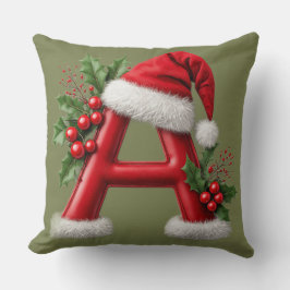 Cojín Decorativo Carta de Navidad Monograma Decoración para el Hoga