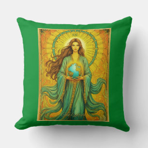 Cojín Decorativo Carta de Tarot Art Nouveau El Mundo
