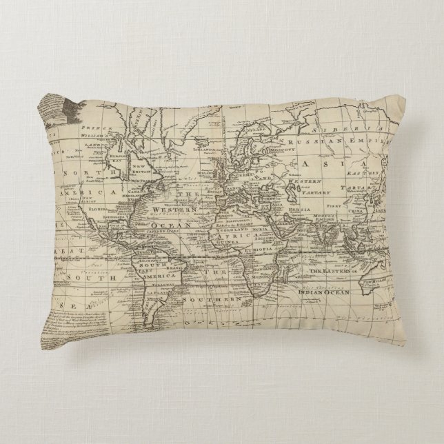 Cojín Decorativo Carta del mundo (Anverso)