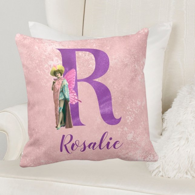 Cojín Decorativo Carta ilustrada de Campy Purple Shimmer R (Subido por el creador)