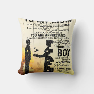 Cojín Decorativo Carta personalizada a mamá, a mi mamá regalo,