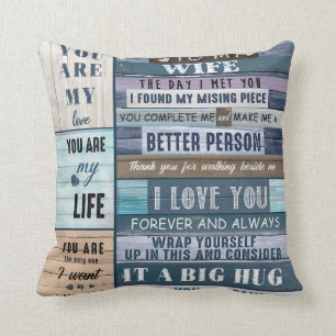 Cojín Decorativo Carta Personalizada A Mi Esposa, Pareja San Valent