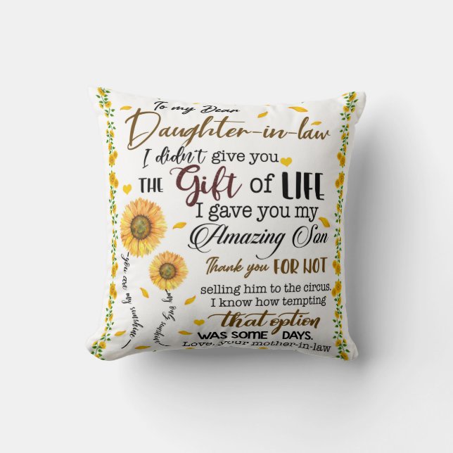 Cojín Decorativo Carta Personalizada A Mi Hija De Derecho (Anverso)