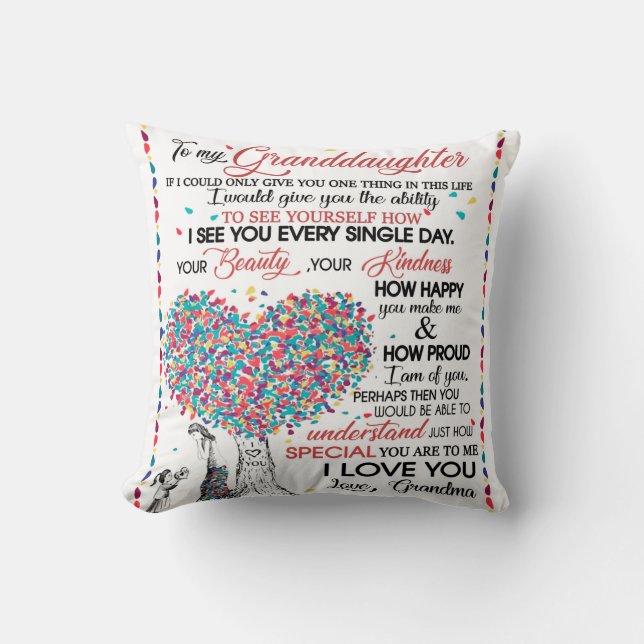 Cojín Decorativo Carta Personalizada A Mi Nieta (Anverso)