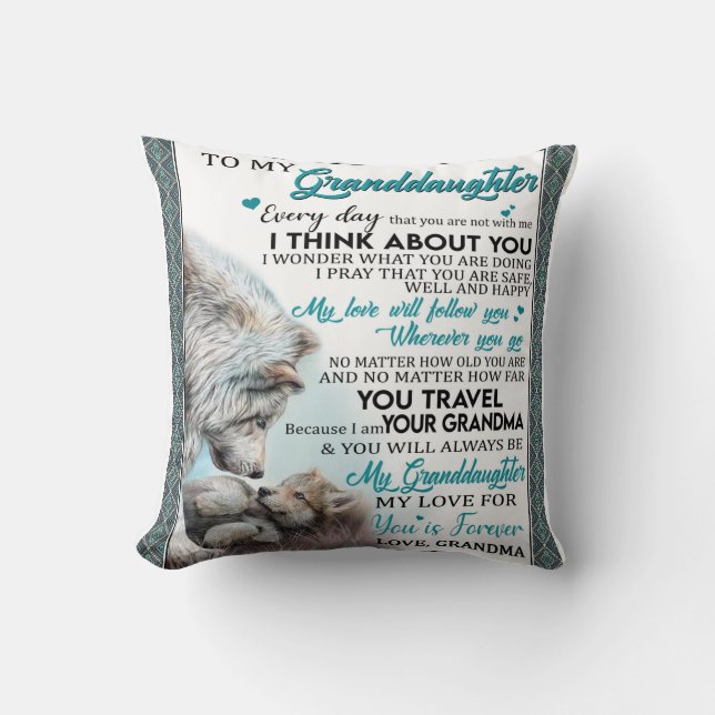 Cojín Decorativo Carta personalizada a mi nieta (Anverso)