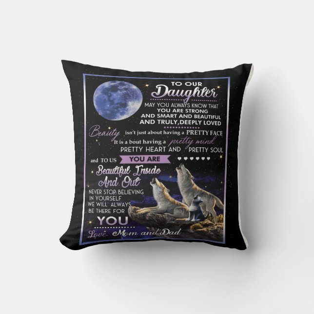 Cojín Decorativo Carta Personalizada A Nuestra Hija (Anverso)