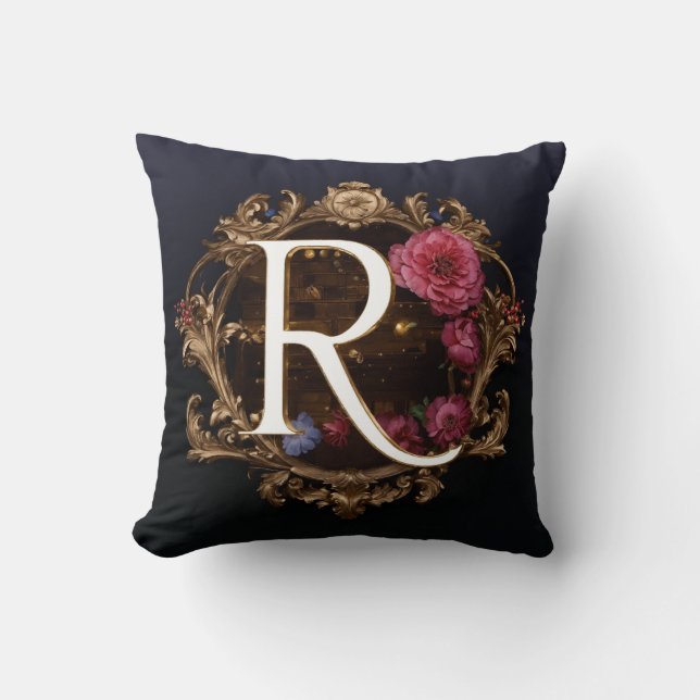 Cojín Decorativo "Cartas estilizadas 'R' (Anverso)