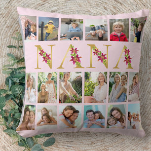 Cojín Decorativo Cartas Florales de Nana 18 Colaje de Fotos Vertica