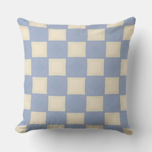 Cojín Decorativo Cartel de ajedrez amarillo y azul