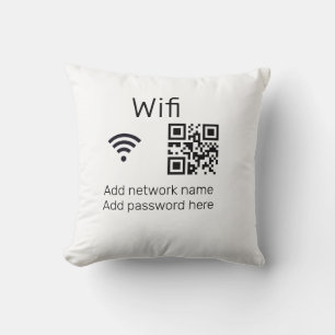 Cojín Decorativo cartel de contraseña wifi añadir código Q R aquí d