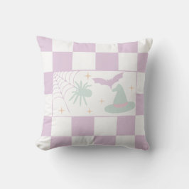 Cojín Decorativo Cartel de la temporada de halloween Purple Spooky 