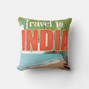 Cojín Decorativo Cartel de viaje a la India