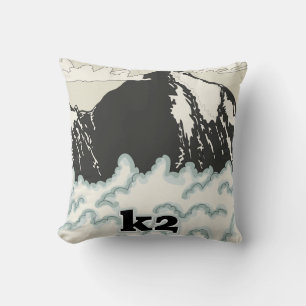 Cojín Decorativo Cartel de viaje a la montaña K2