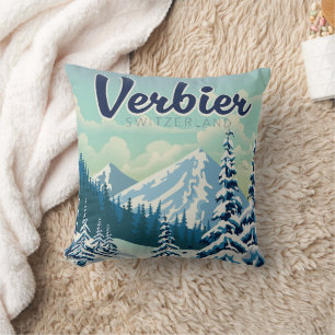 Cojín Decorativo Cartel de viaje a Verbier Suiza