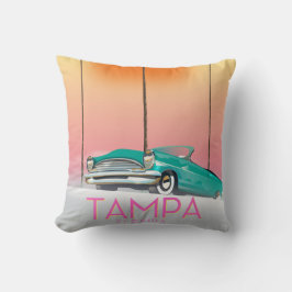 Cojín Decorativo Cartel de viaje de estilo vintage de Tampa Florida