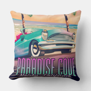 Cojín Decorativo Cartel de viaje de Paradise Cove,Malibu,California