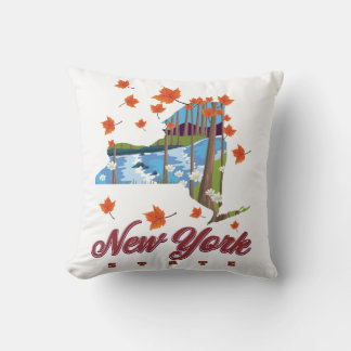 Cojín Decorativo Cartel de viaje del estado de Nueva York