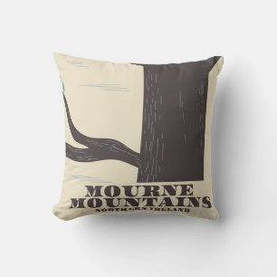 Cojín Decorativo cartel de viaje montañas mourne irlanda del norte