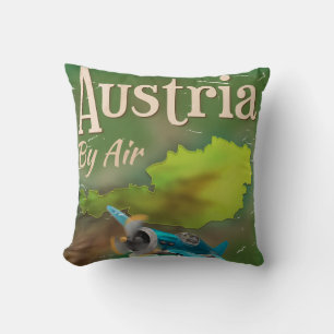 Cojín Decorativo Cartel de viaje vintage de Austria