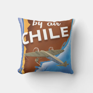 Cojín Decorativo Cartel de viaje vintage de Chile