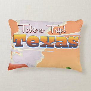 Cojín Decorativo Cartel de viaje vintage de Texas
