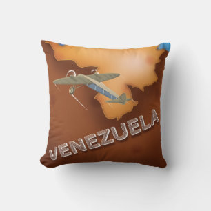 Cojín Decorativo cartel de viaje vintage de venezuela
