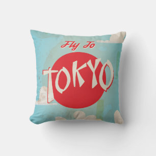 Cojín Decorativo Carteles de viaje vintage Tokio, Japón