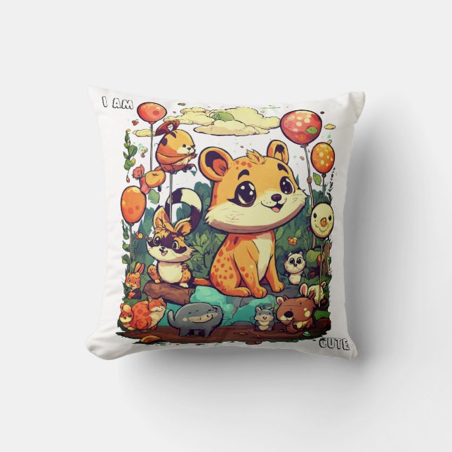 Cojín Decorativo Cartoon de animal lindo diseño nuevo soy tierno (Anverso)