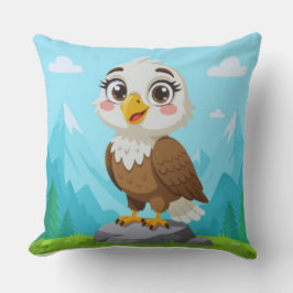 Cojín Decorativo Cartoon Eagle on Rock – Cute Vector Character