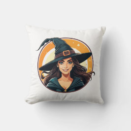Cojín Decorativo Cartoon halloween witch portrait