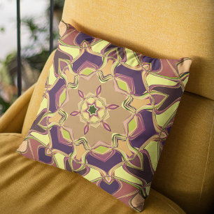 Cojín Decorativo Cartoon Mandala Flower Yellow Purple and Orange