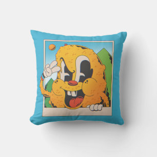 Cojín Decorativo Cartoon Retro Borroso de Signo de Paz Naranja