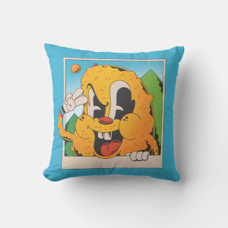 Cojín Decorativo Cartoon Retro Borroso de Signo de Paz Naranja