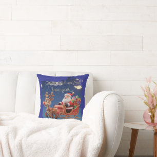 Cojín Decorativo Cartoon Santa Sleigh Winter Throw Pillow