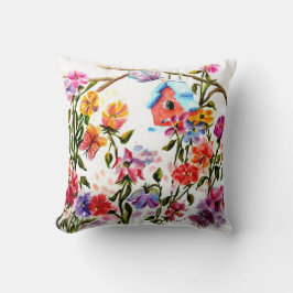 COJÍN DECORATIVO CASA DE AVES ROJAS