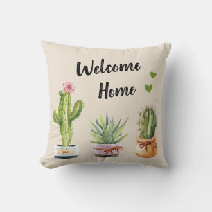 Cojín Decorativo Casa de bienvenida de Cacti Green Cactus Gardener
