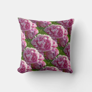 Cojín Decorativo casa de campo de peonía rosa jardín floral