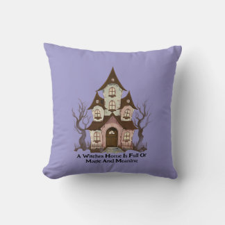 Cojín Decorativo Casa de campo mágica y bruja cottage hogar