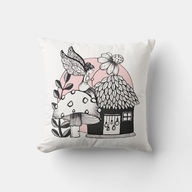 Cojín Decorativo Casa De Hadas Y De Hadas Encantadas (Anverso)