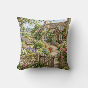 Cojín Decorativo Casa de jardín de cottage inglés