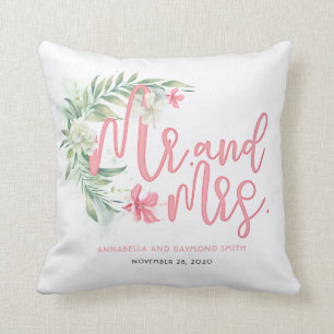Cojín Decorativo Casa de jardín de playa tropical de pareja recién 