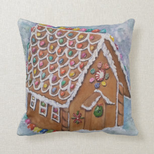 COJÍN DECORATIVO CASA DE PAN DE JENGIBRE DEL NAVIDAD