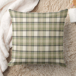 Cojín Decorativo Casa de Salvia Plaid de Tartán Verde Salvia