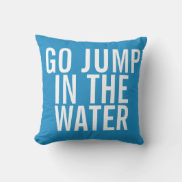 Cojín Decorativo Casa de vacaciones Salto en el agua Azul y Blanco