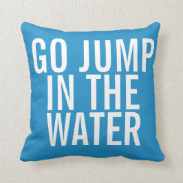 Cojín Decorativo Casa de vacaciones Salto en el agua Azul y Blanco