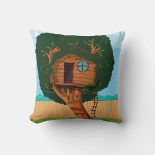 Cojín Decorativo Casa del árbol de dibujos animados